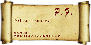 Poller Ferenc névjegykártya